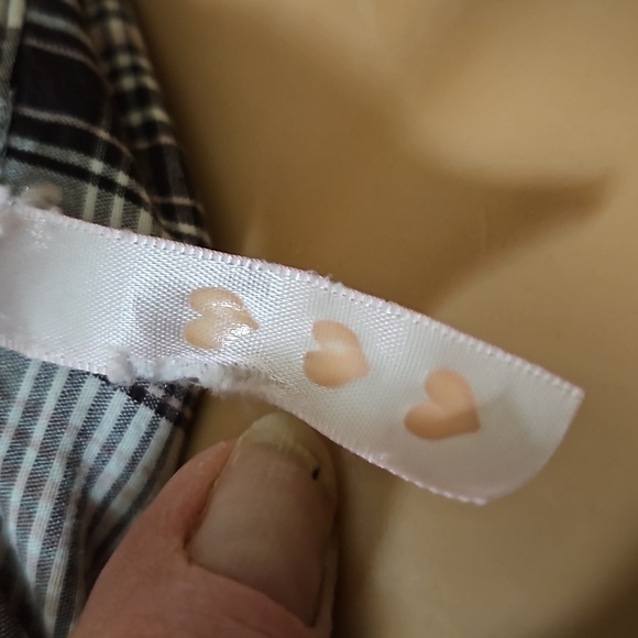 Triple Heart Grey & Pink Plaid Ruffle Blouse - Picture 12 of 13